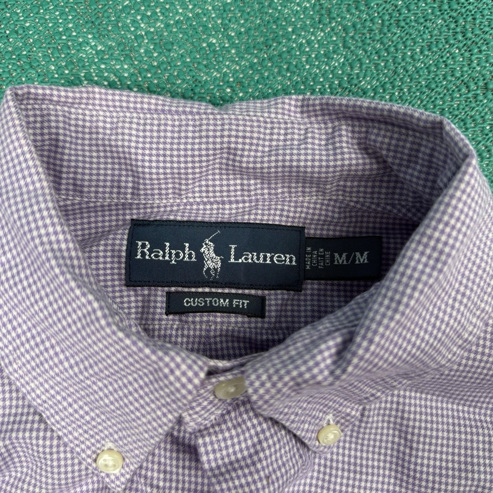 Ralph Lauren Button Down Shirt Sz M Check Long Sleeve Casual  Dad Business‎ - Picture 4 of 8